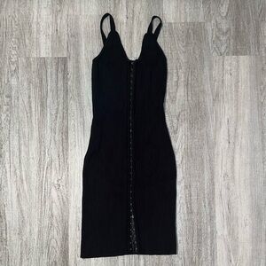 Signature8 black ribbed hook dress
